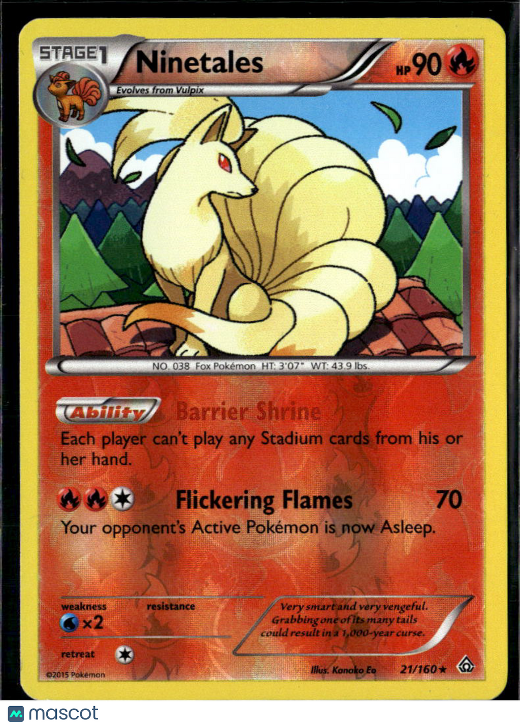 Ninetales 2015 Primal Clash Rare #21/160
