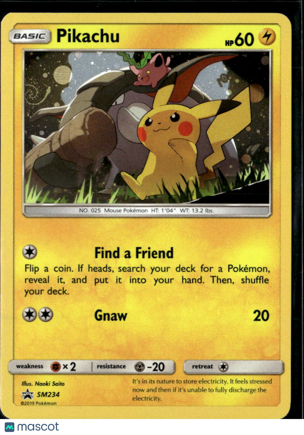 Pikachu Sun & Moon Holo Black Star Promo #SM234