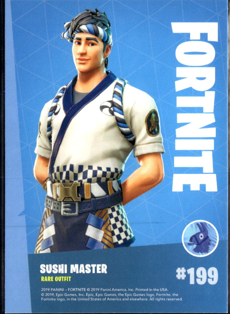 2019 Panini Fortnite #199 Sushi Master rare outfit