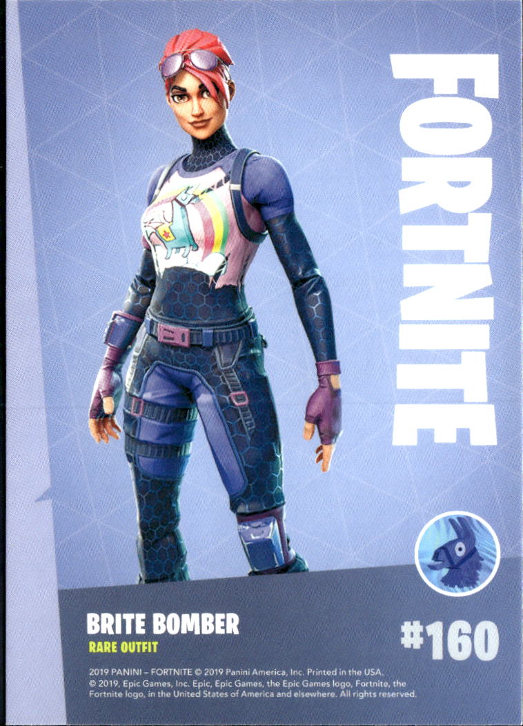 2019 Panini Fortnite #160 brite Bomber rare outfit