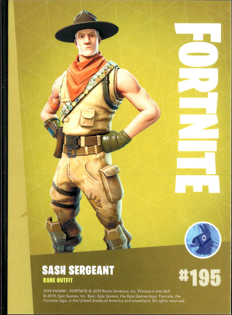 2019 Panini Fortnite #195 Sash sargeant rare outfit