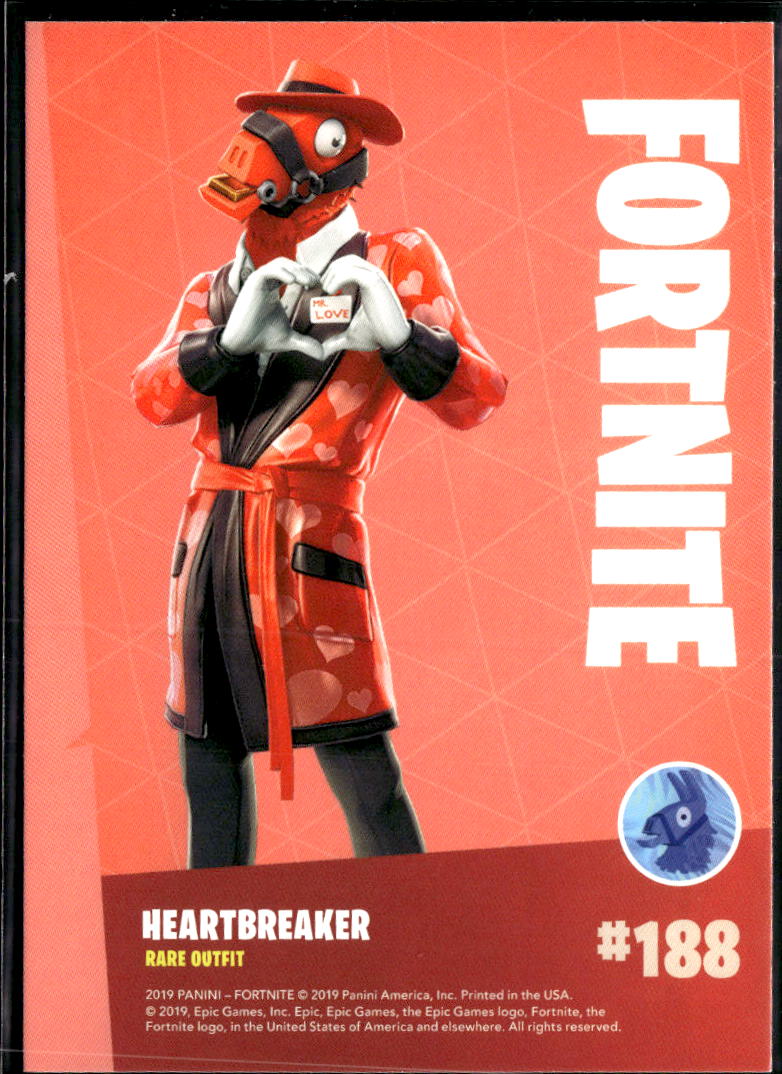 2019 Panini Fortnite #188 Heartbreaker rare outfit