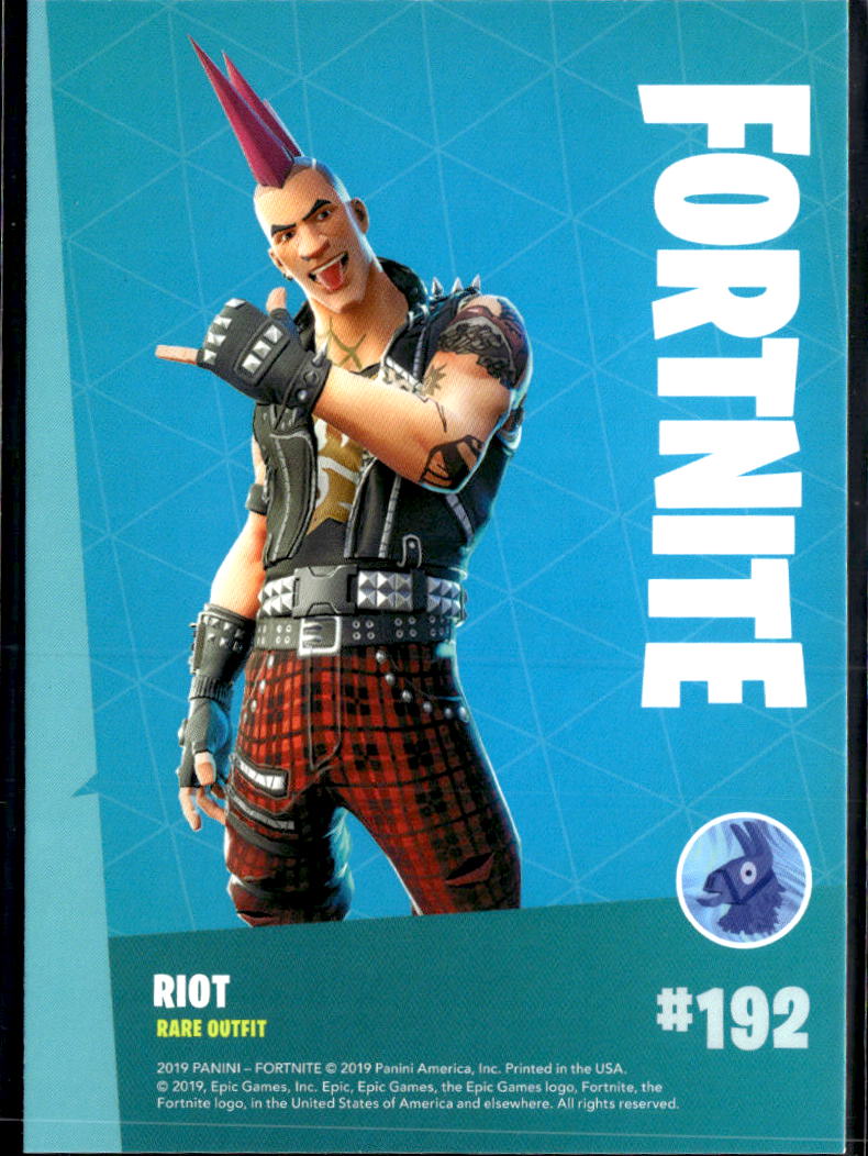 2019 Panini Fortnite #192 Riot rare outfit