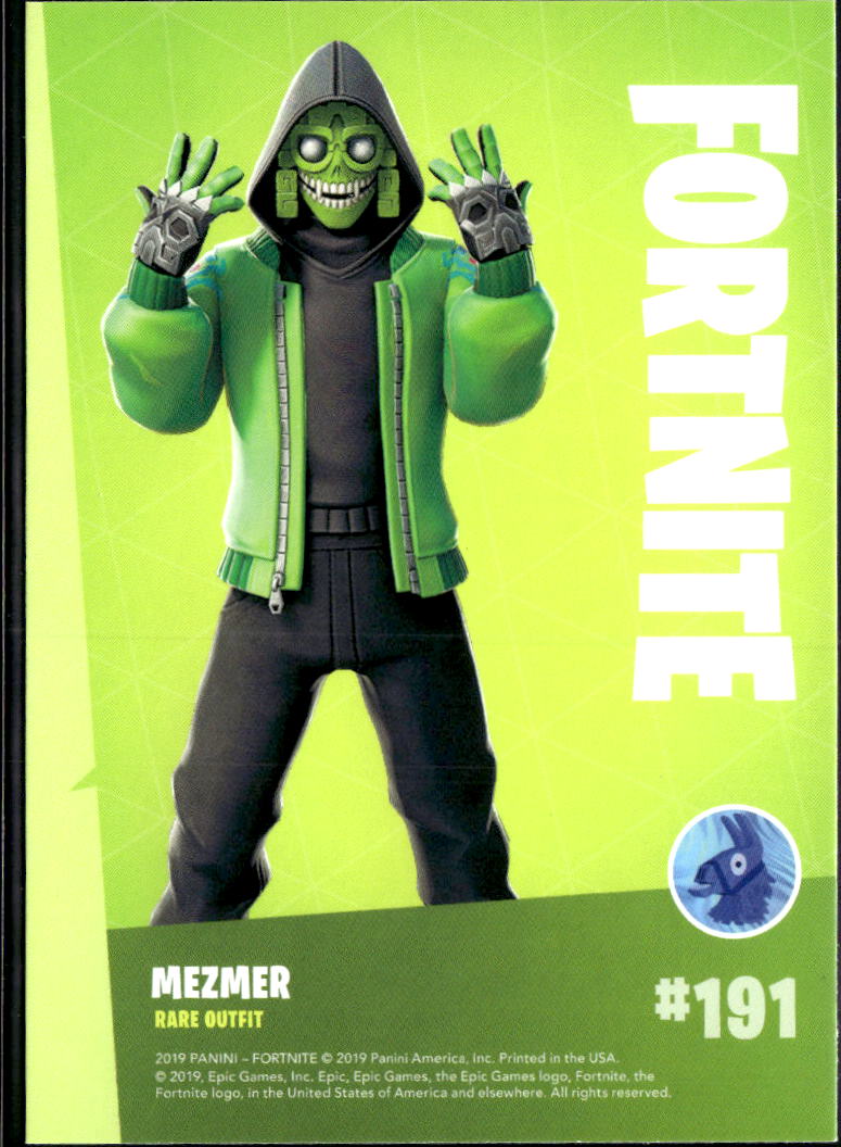2019 Panini Fortnite #191 Mezmer rare outfit