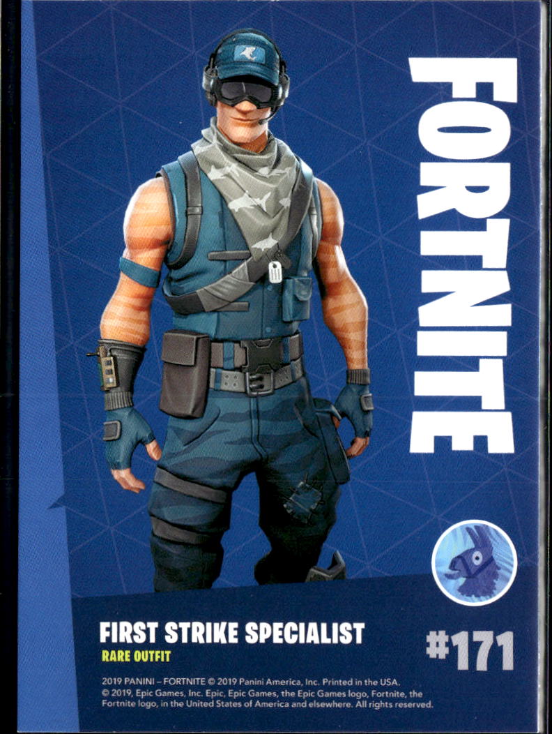 2019 Panini Fortnite #171 First strike speacialist rare outfit