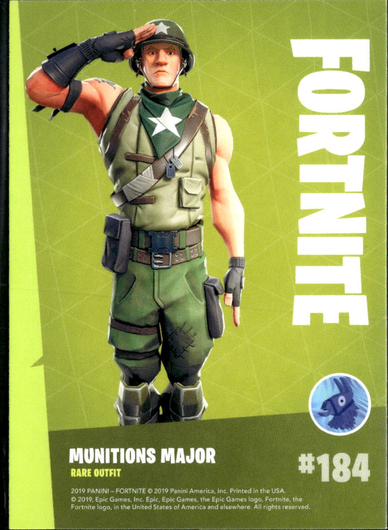 2019 Panini Fortnite #184 Munitions major rare outfit