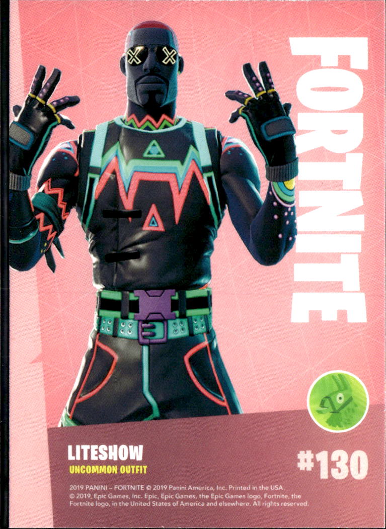 2019 Panini Fortnite #130 Liteshow uncommon outfit