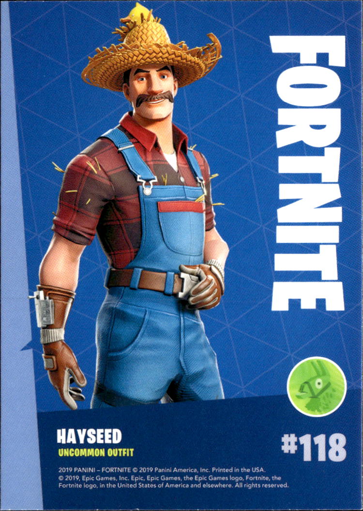 2019 Panini Fortnite #118 Hayseed uncommon outfit