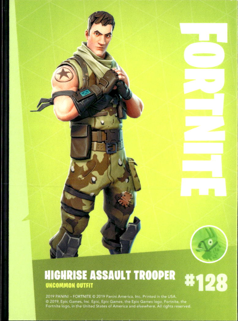 2019 Panini Fortnite #128 Highrise assault trooper uncommon outfit