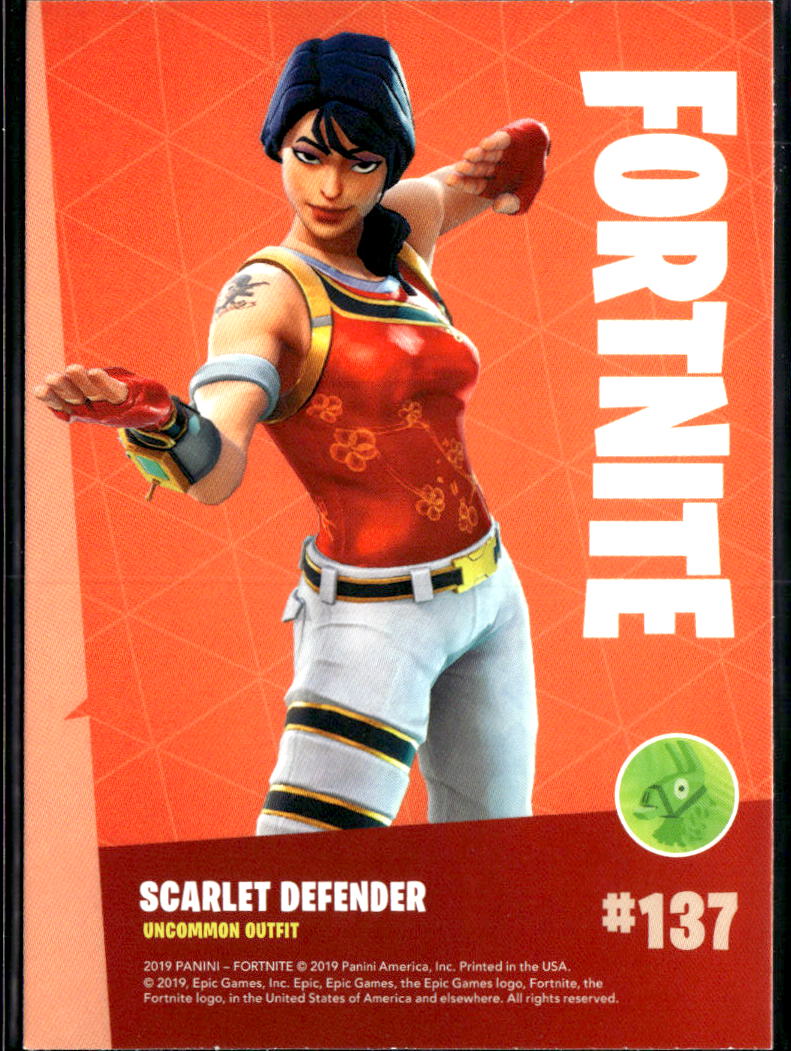 2019 Panini Fortnite Series 1 #137 Scarlet defender uncommon outfit
