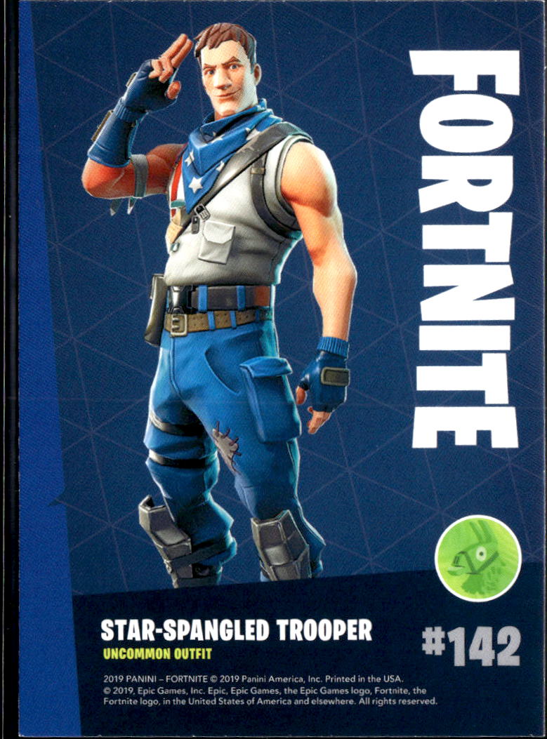 2019 Panini Fortnite #142 Star-spangled trooper uncommon outfit