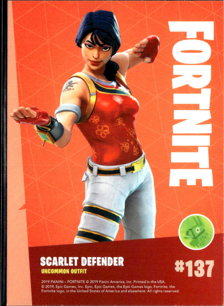 2019 Panini Fortnite Series 1 #137 Scarlet defender uncommon outfit