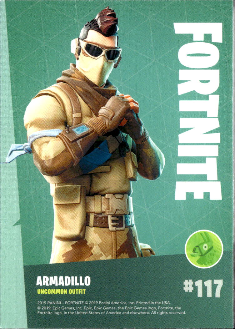 2019 Panini Fortnite Series 1 Uncommon Outfit #117 Armadillo