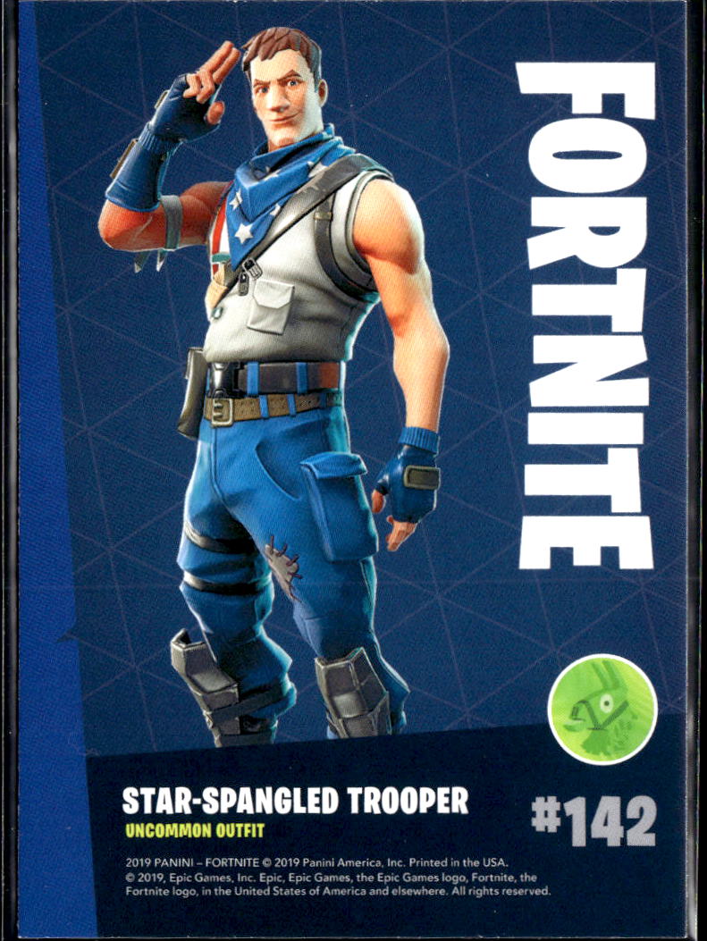 2019 Panini Fortnite #142 Star spangled trooper uncommon outfit