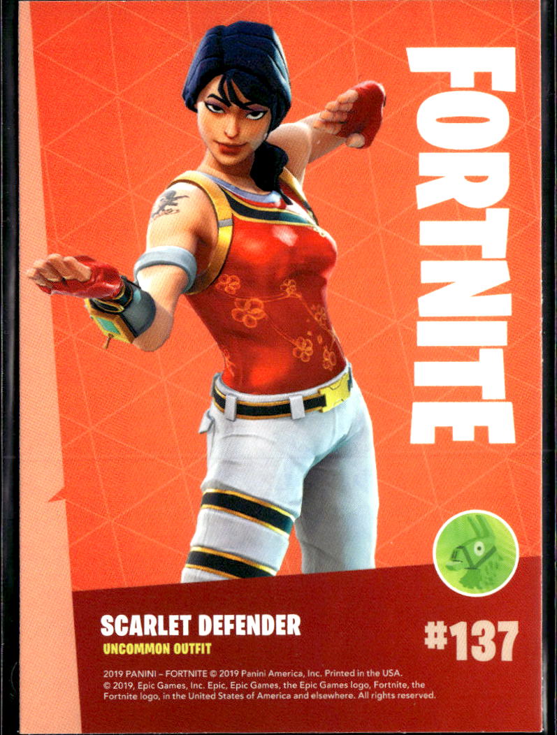2019 Panini Fortnite #137 Scarlet defender uncommon outfit