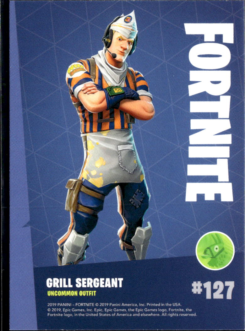 2019 Panini Fortnite #127 Grill sergeant uncommon outfit