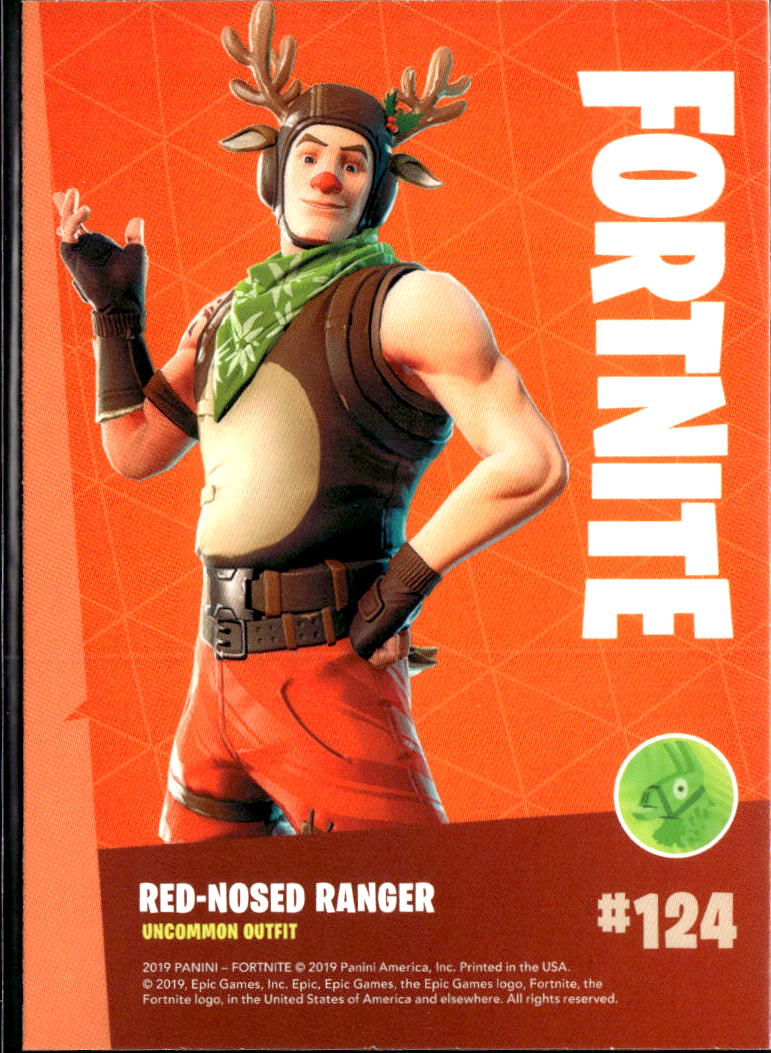 2019 Panini Fortnite #124 Red-nose ranger uncommon outfit