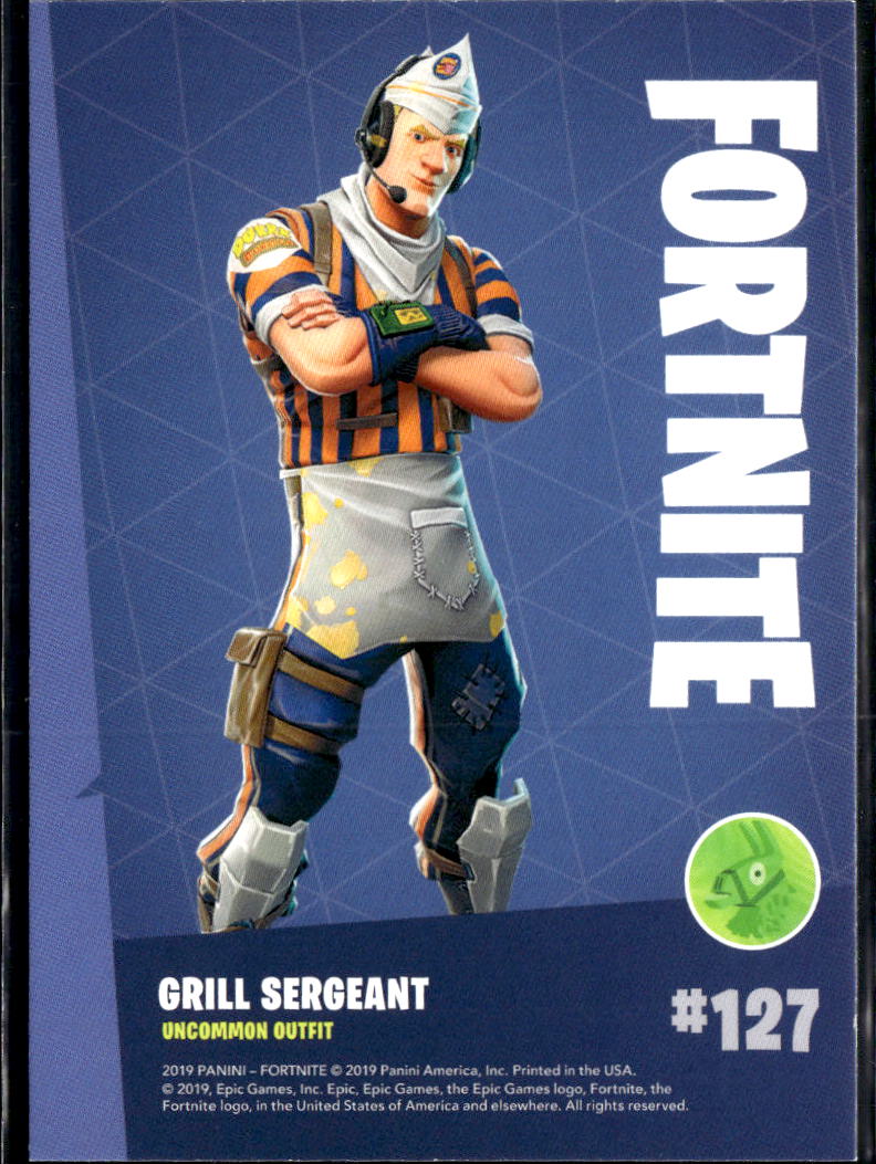 2019 Panini Fortnite #127 Grill sergeant uncommon outfit