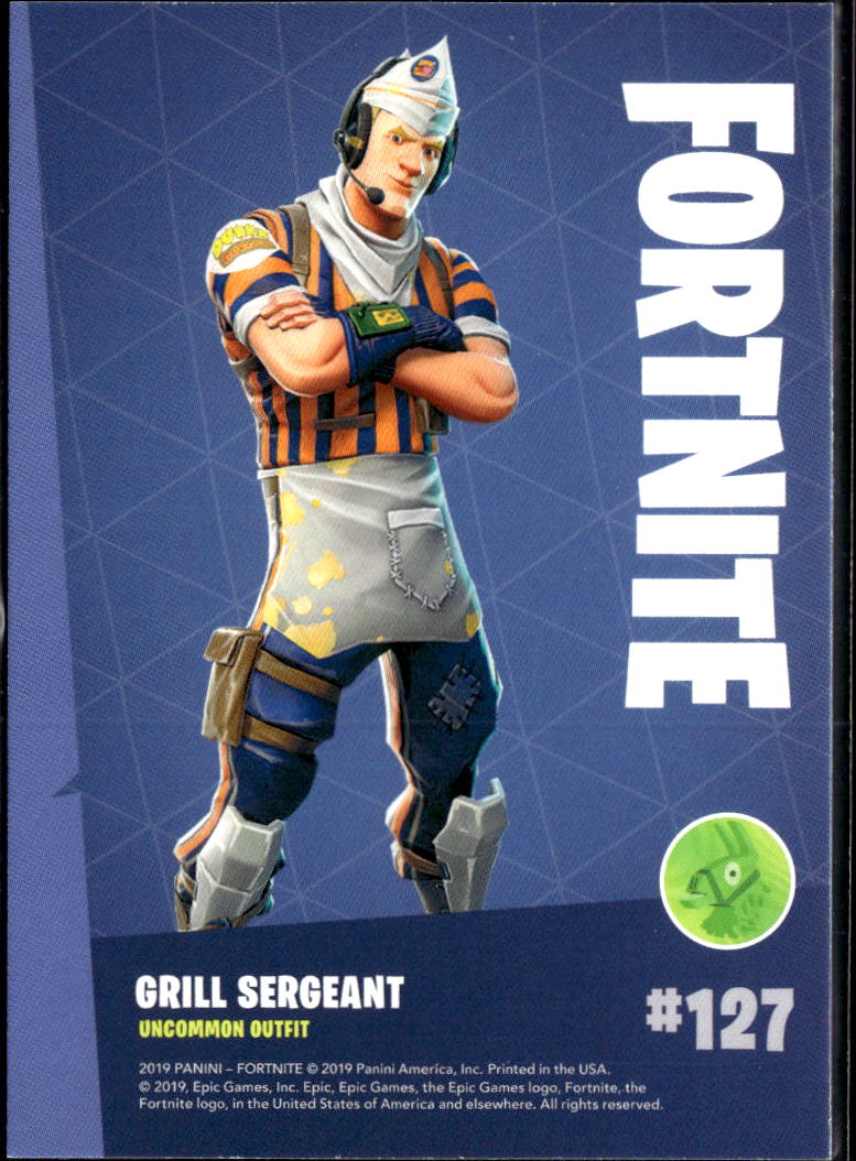 2019 Panini Fortnite #127 Grill sergeant uncommon outfit