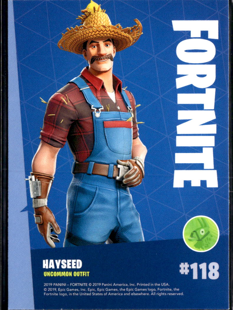 2019 Panini Fortnite Series 1 Uncommon Outfit #118 Hayseed