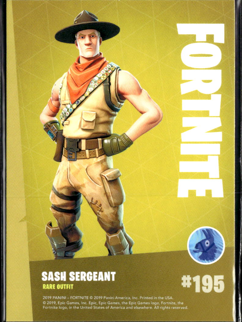 2019 Panini Fortnite #195 Sash sargeant rare outfit