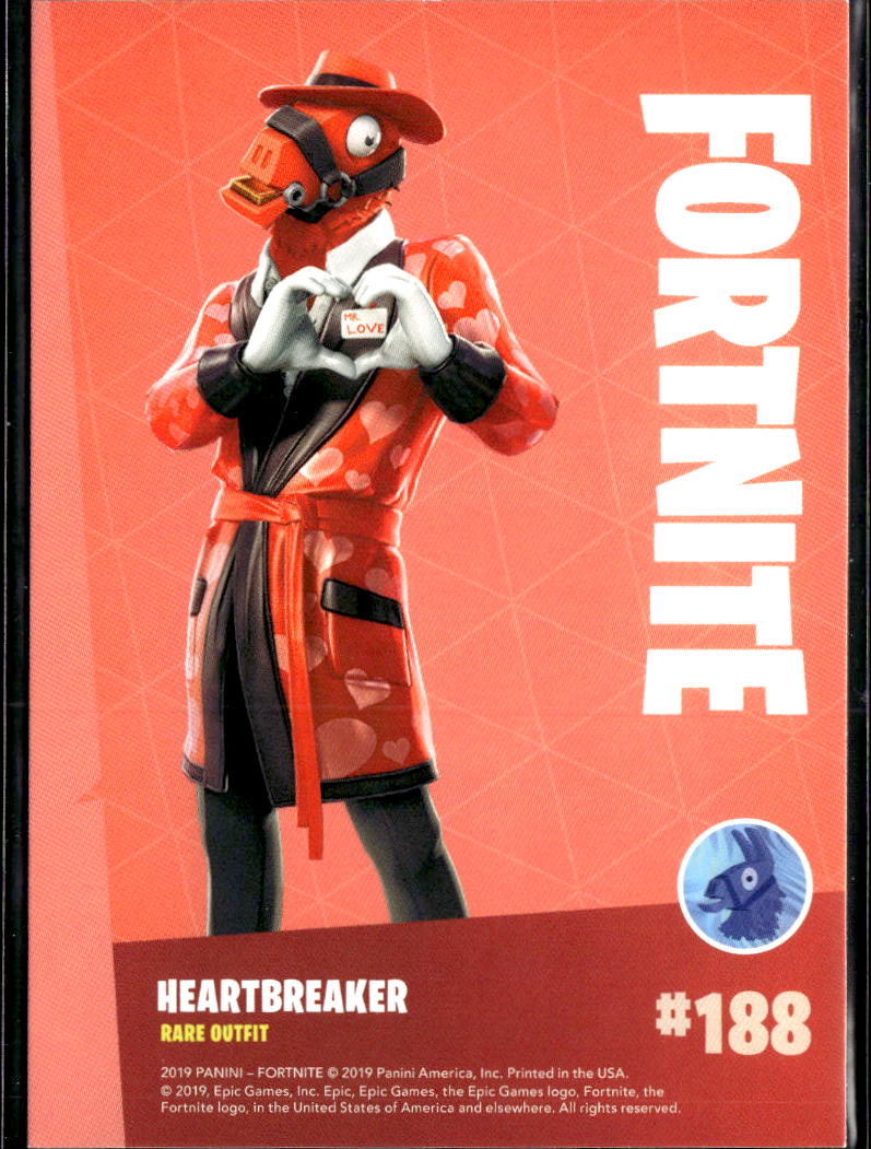 2019 Panini Fortnite #188 Heartbreaker rare outfit