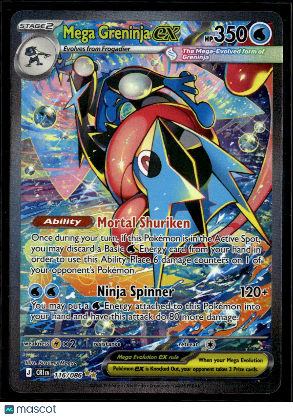 Mega Greninja EX 2026 Chaos Rising Holo Secret Rare SAR #116/86