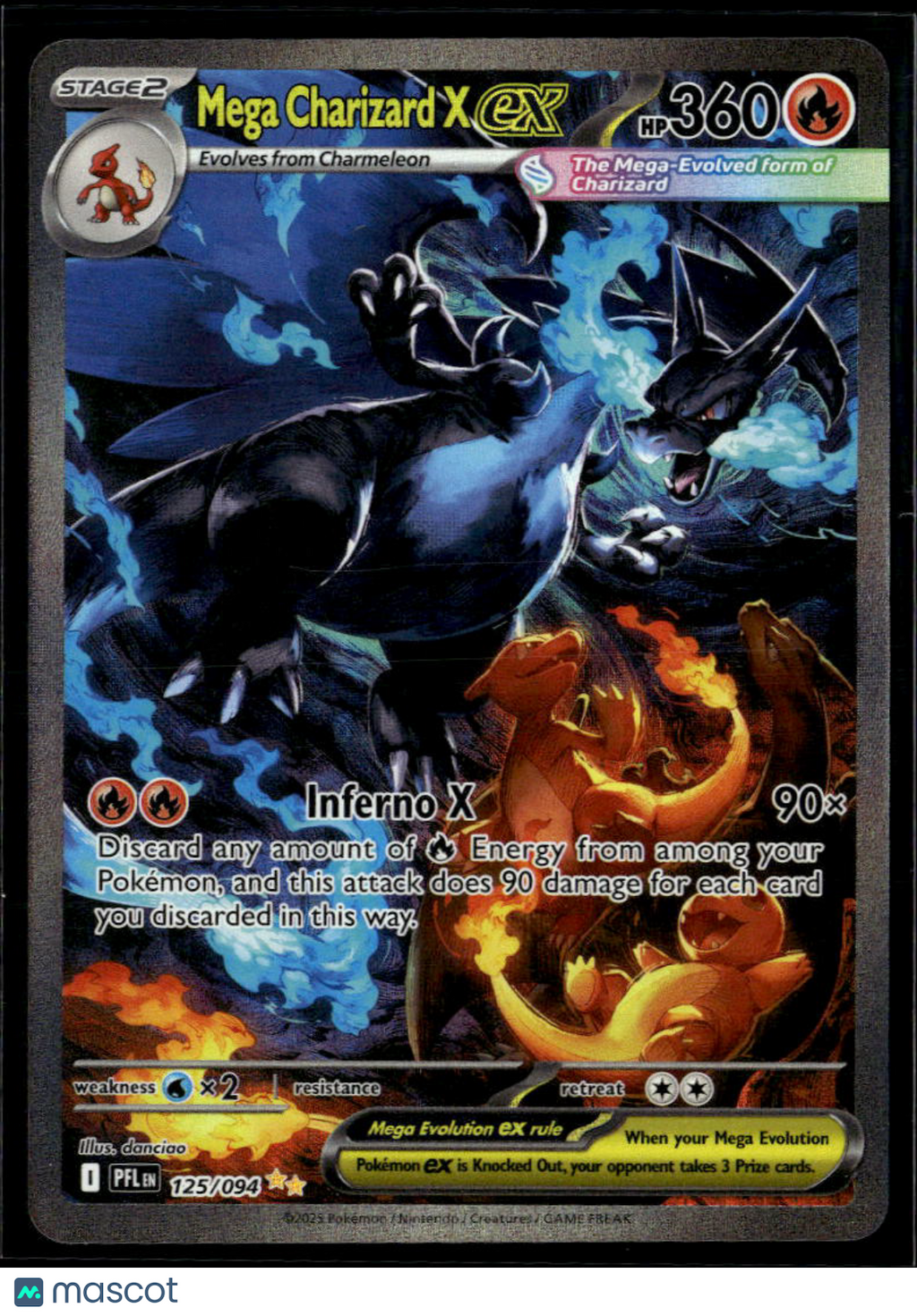 Mega Charizard X EX 2025  – Phantasmal Flames Holo Secret Rare SAR #125/94