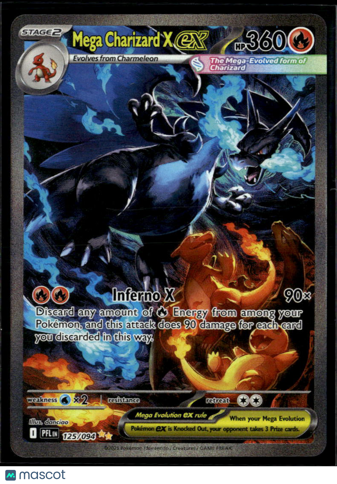 Mega Charizard X EX 2025  – Phantasmal Flames Holo Secret Rare SAR #125/94