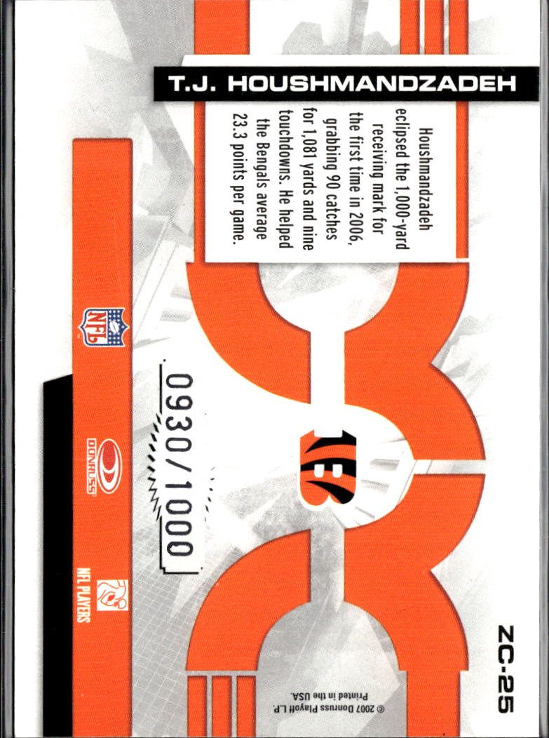 T.J. Houshmandzadeh 2007 Donruss Elite Zoning Commission 930/1000 Bengals