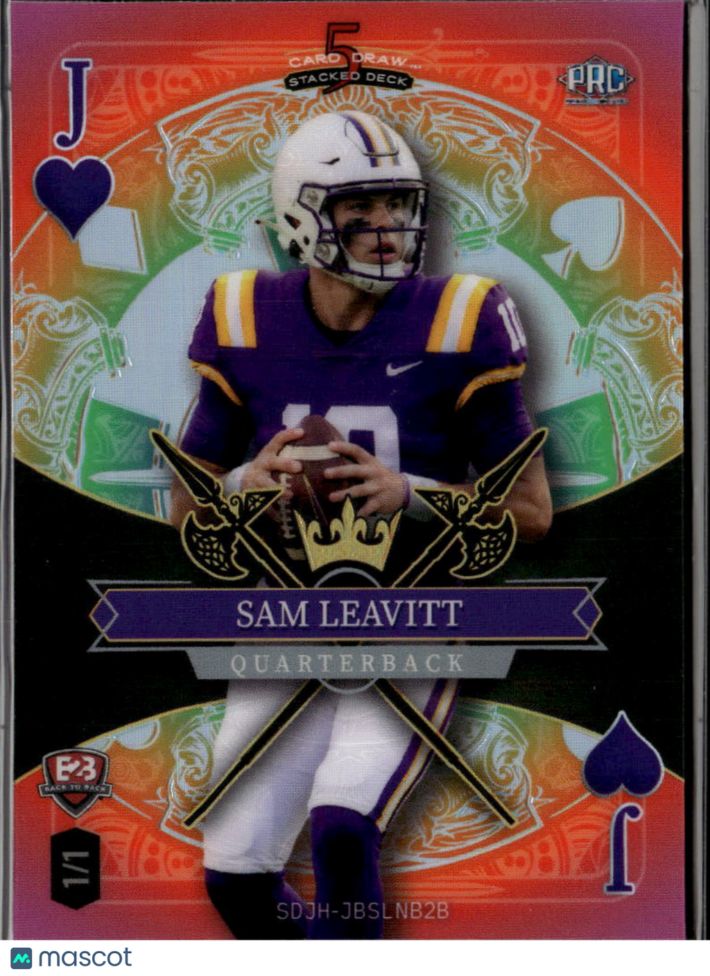 Joe Burrow / Sam Leavitt 2024 Wild Card Rookie RC LSU Tigers Begals 1/1