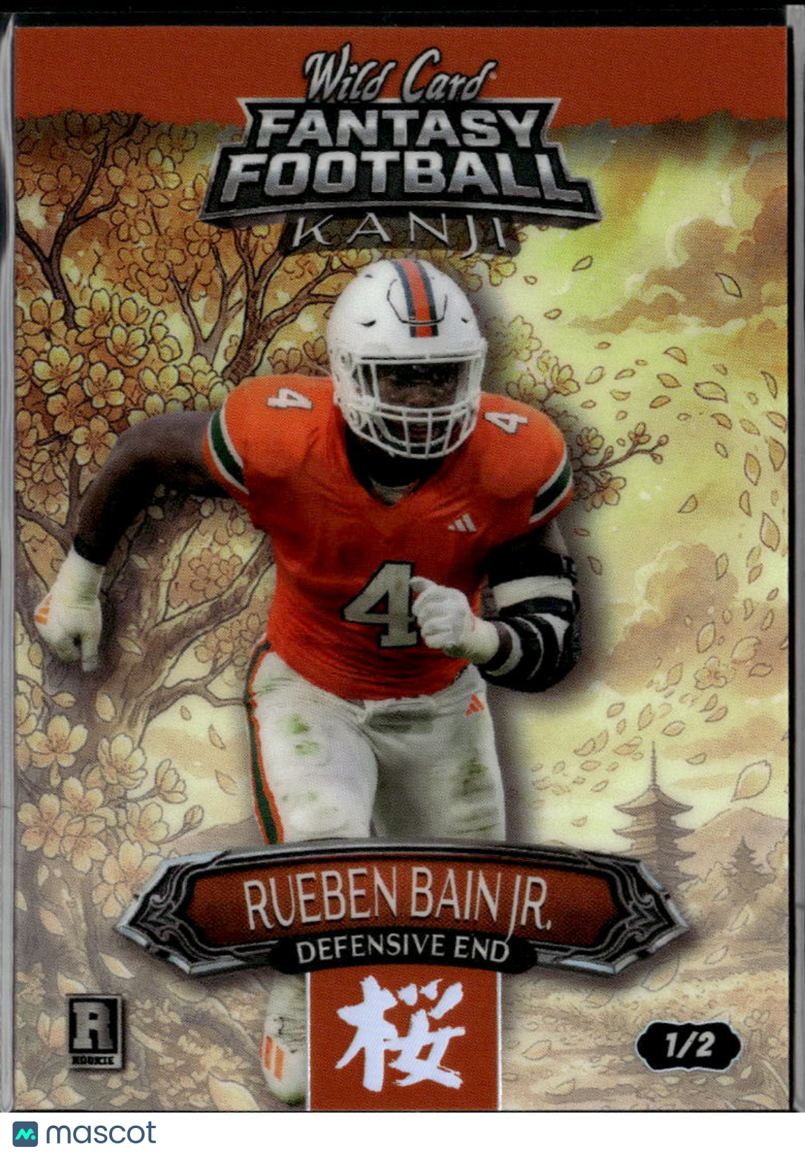 Rueben Bain Jr. 2026 Wild Card Rookie RC Kanji /2 Miami Hurricanes