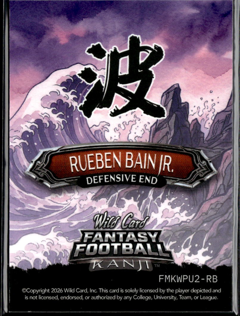 Rueben Bain Jr. 2026 Wild Card Rookie RC Kanji /8 Miami Hurricanes