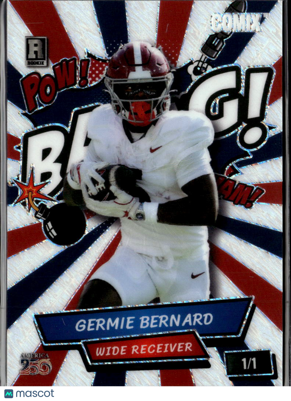 Germie Bernard 2026 Wild CardRookie RC 1/1 Alabama Crimson Tide