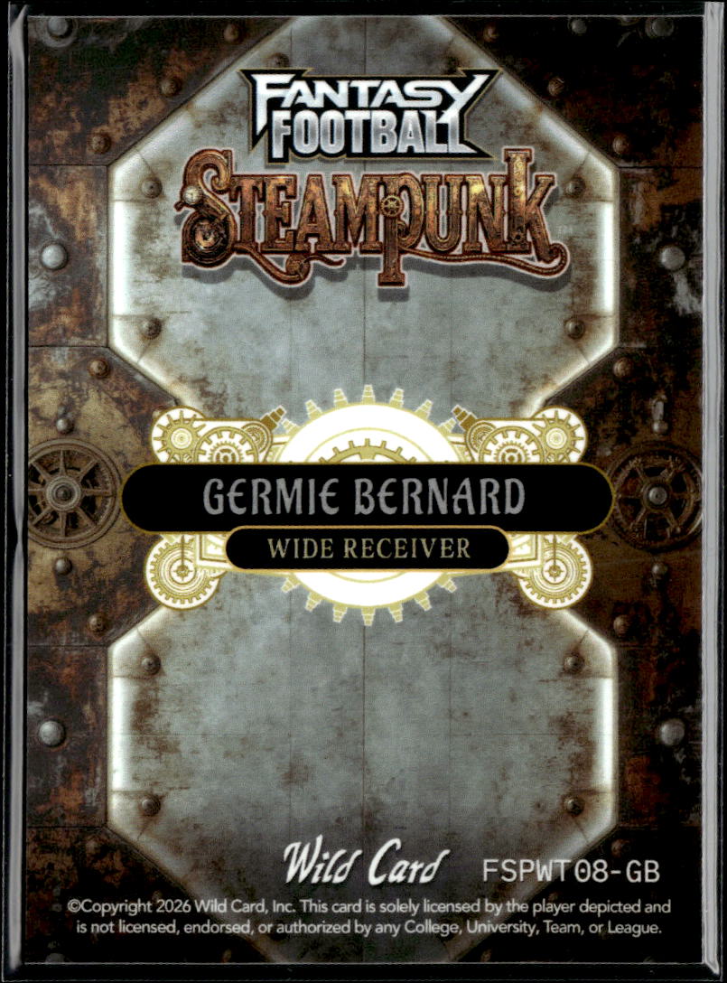 Germie Bernard 2026 Wild Card Rookie RC 1/1 Alabama Crimson Tide