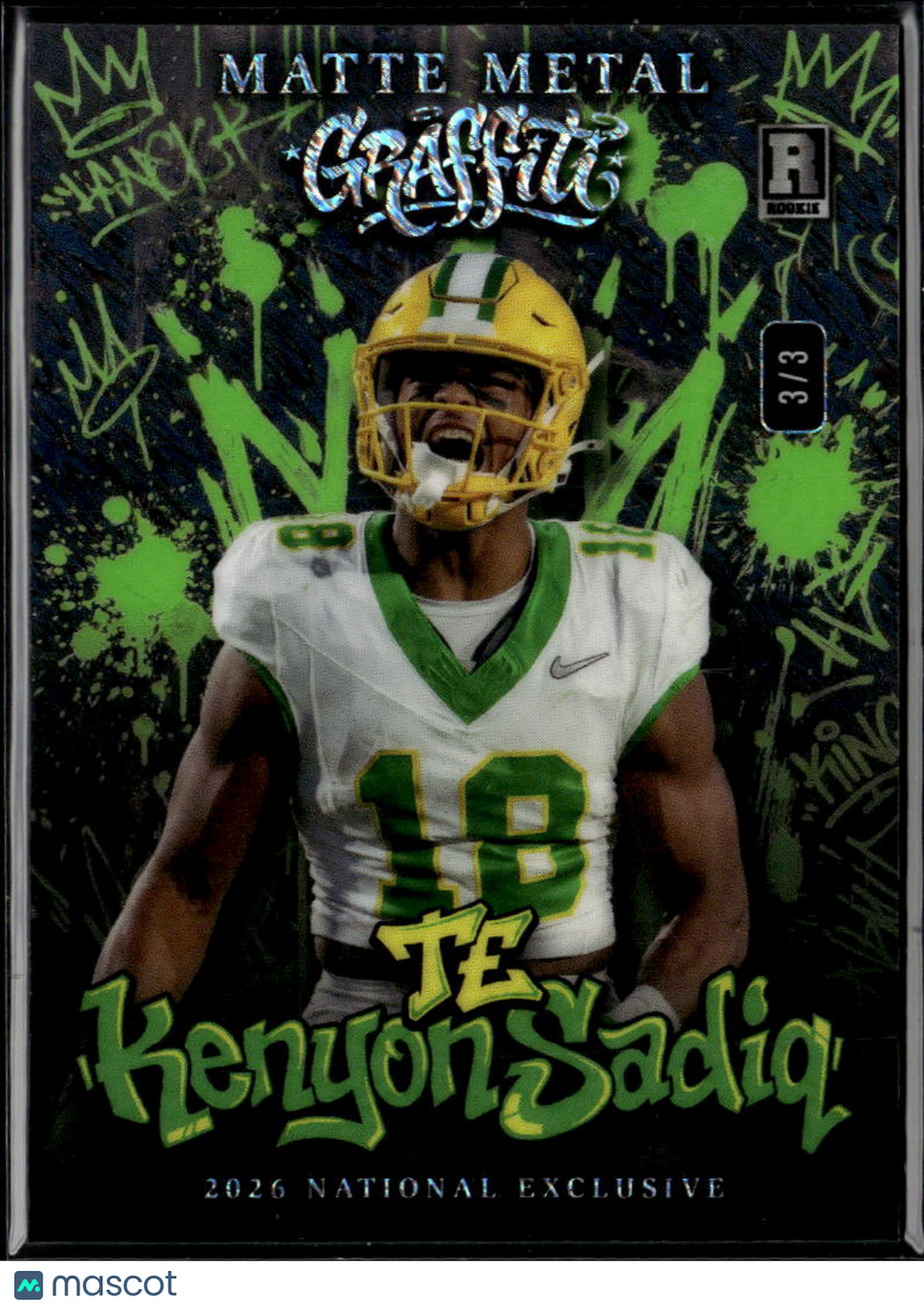 Kenyon Sadiq 2026 Wild Card Matte Metal Graffiti Oregon Ducks /3