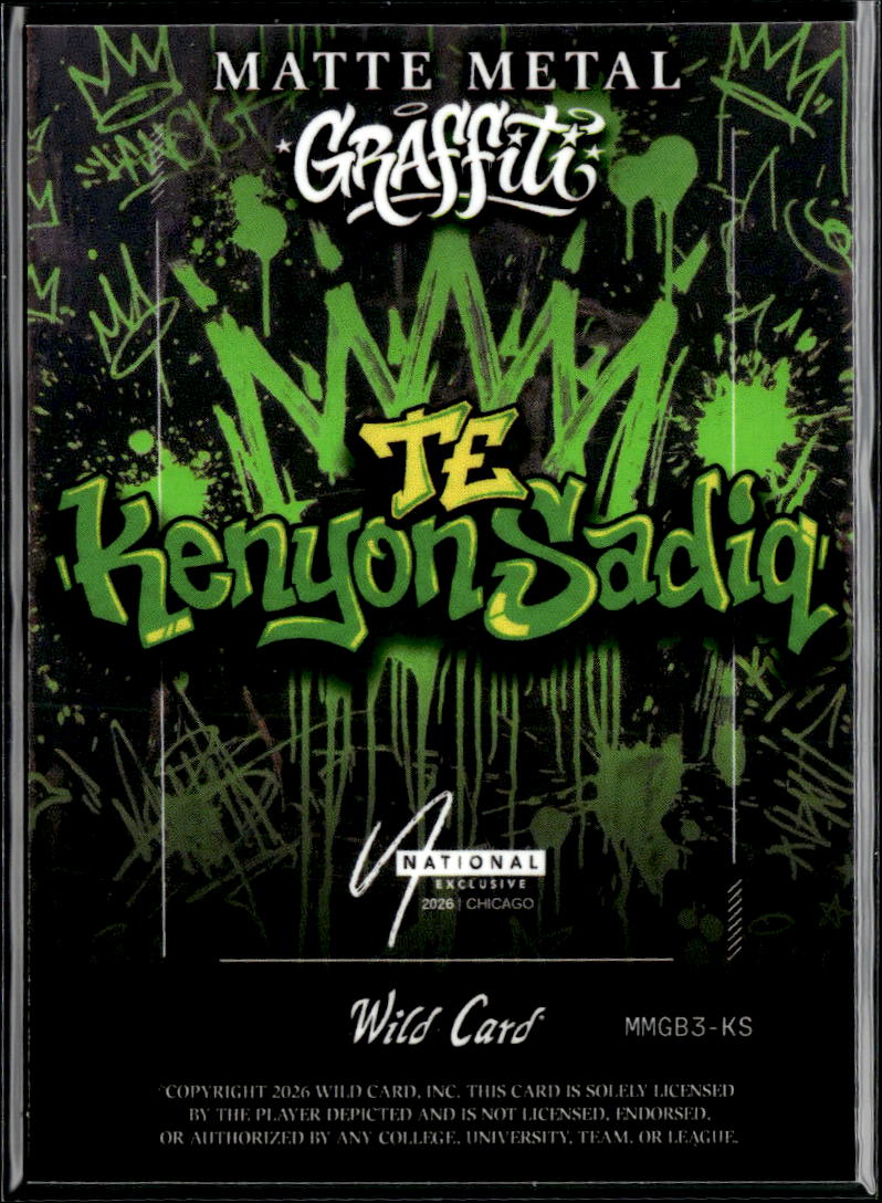 Kenyon Sadiq 2026 Wild Card Matte Metal Graffiti Oregon Ducks /3