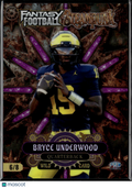 Bryce Underwood 2026 Wild Card Rookie RC Michigan Wolverines /8