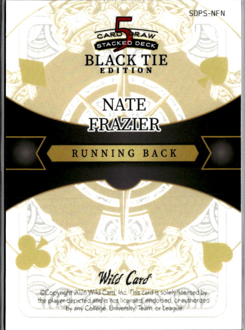 Nate Frazier 2026 Wild Card 5 Rookie RC 1/1 Georgia Bulldogs