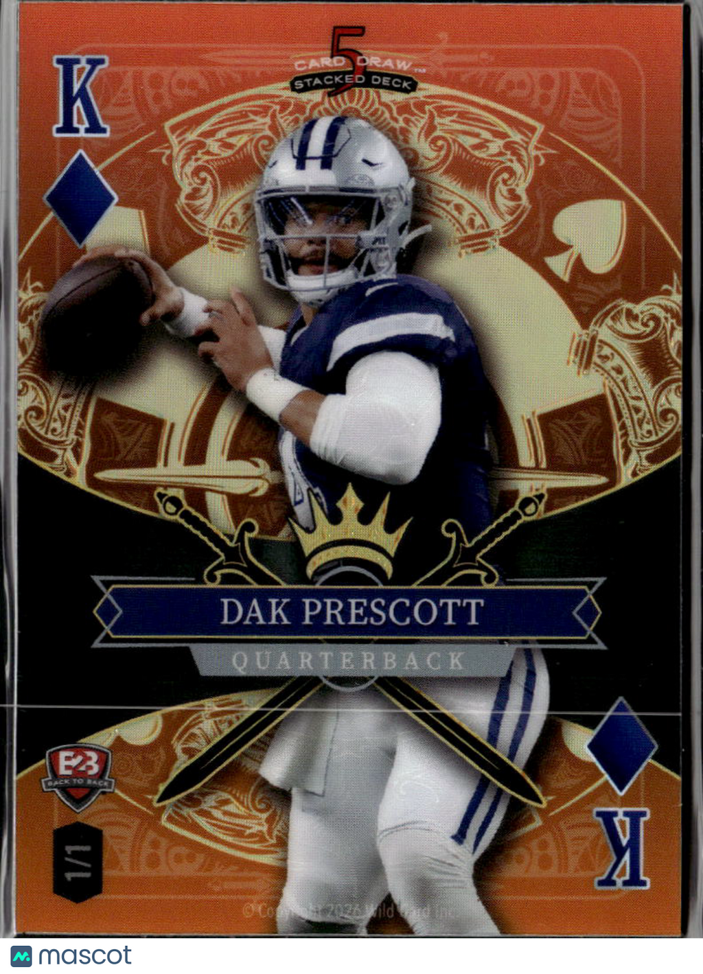 Dak Prescott / Emmitt Smith 2023 Wild Card 1/1 Dallas Cowboys
