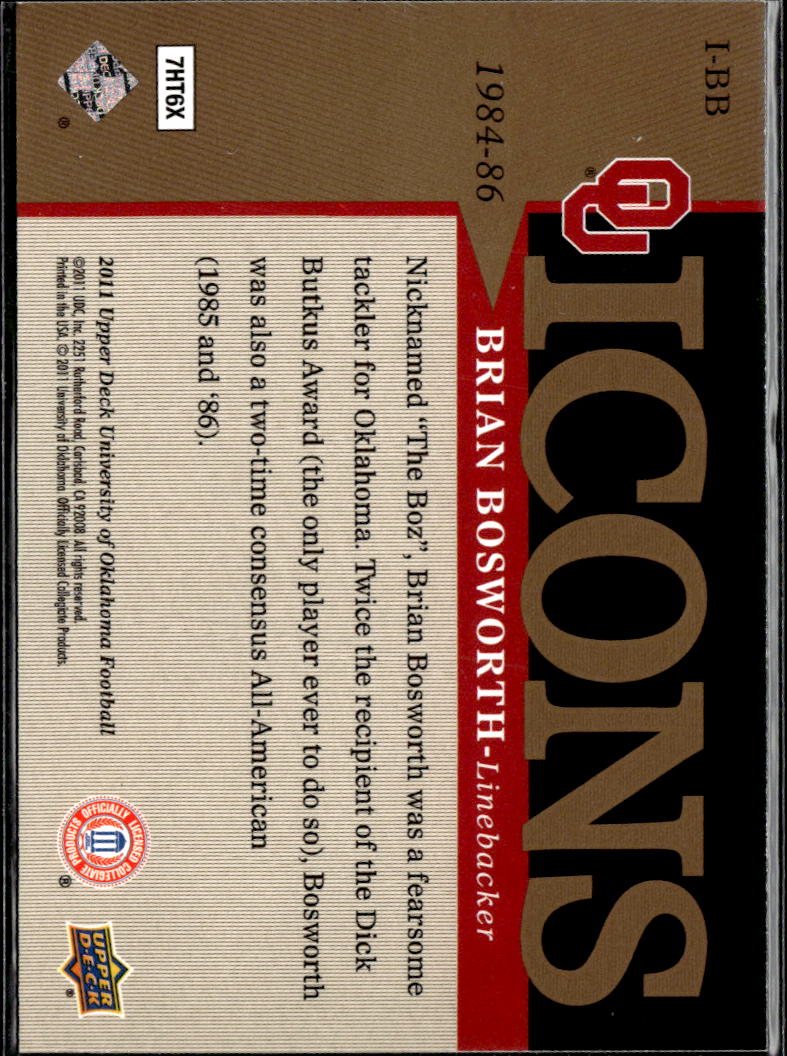 Brian Bosworth 2011 Upper Deck Icons Oklahoma Sooners