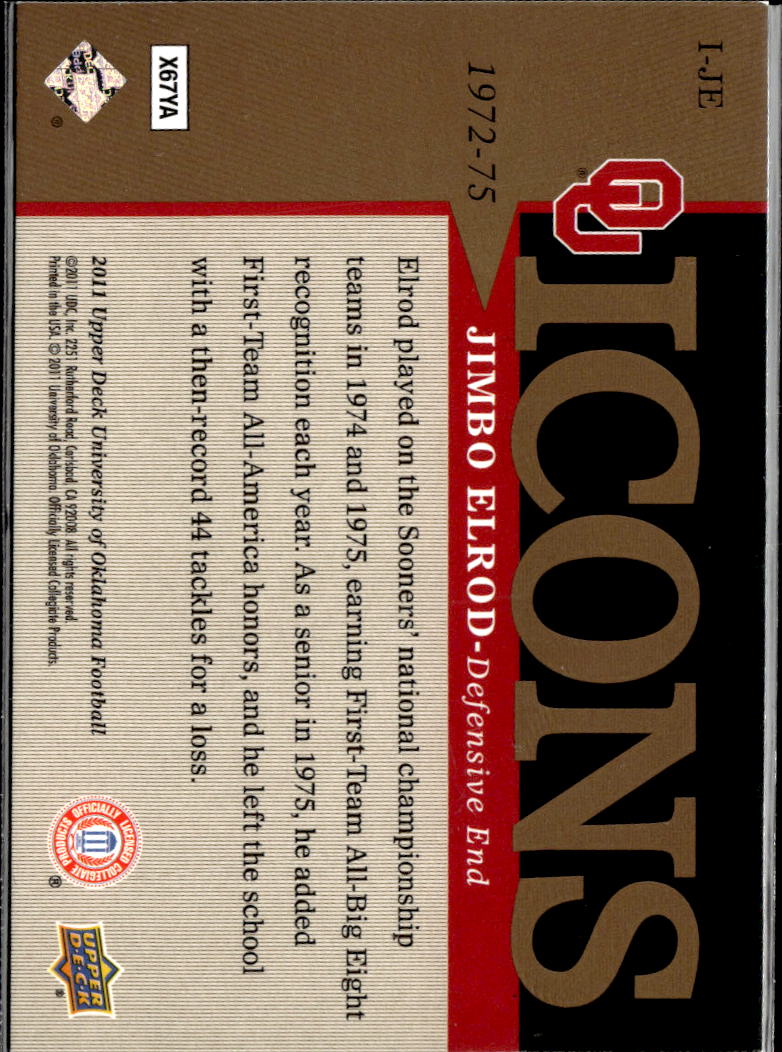 Jimbo Elrod 2011 Upper Deck Icons Oklahoma Sooners
