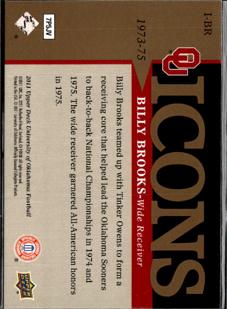 Billy Brooks 2011 Upper Deck Icons Oklahoma Sooners