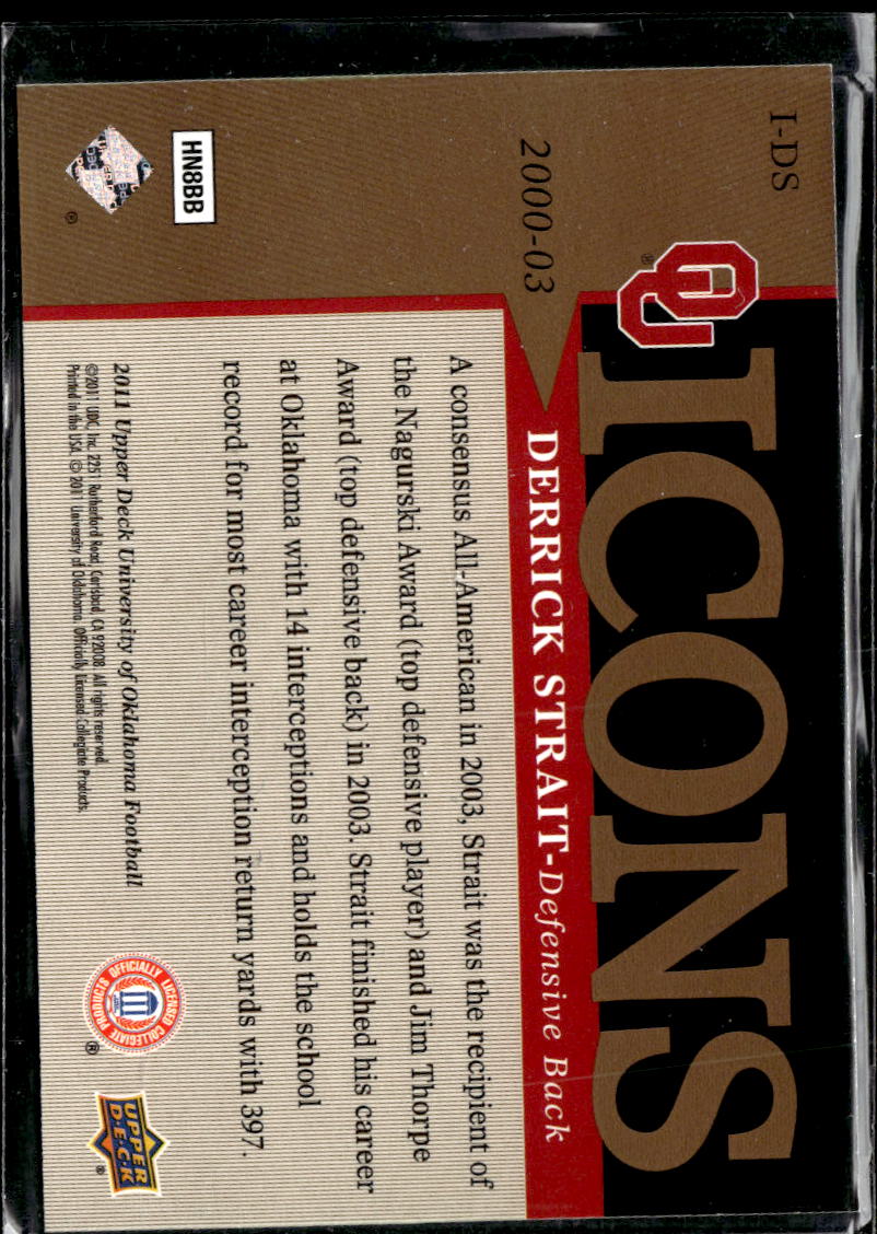 Derrick Strait 2017 Upper Deck Icons Oklahoma Sooners