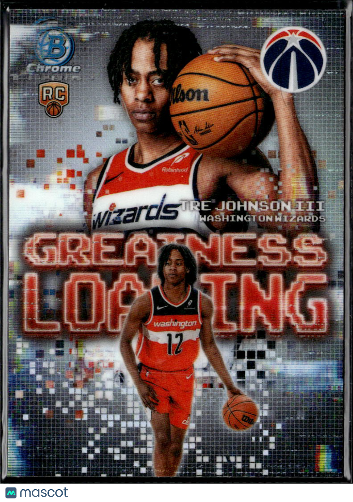 Tre Johnson III 2025 Bowman Chrome Greatness Loading Refractor Wizards