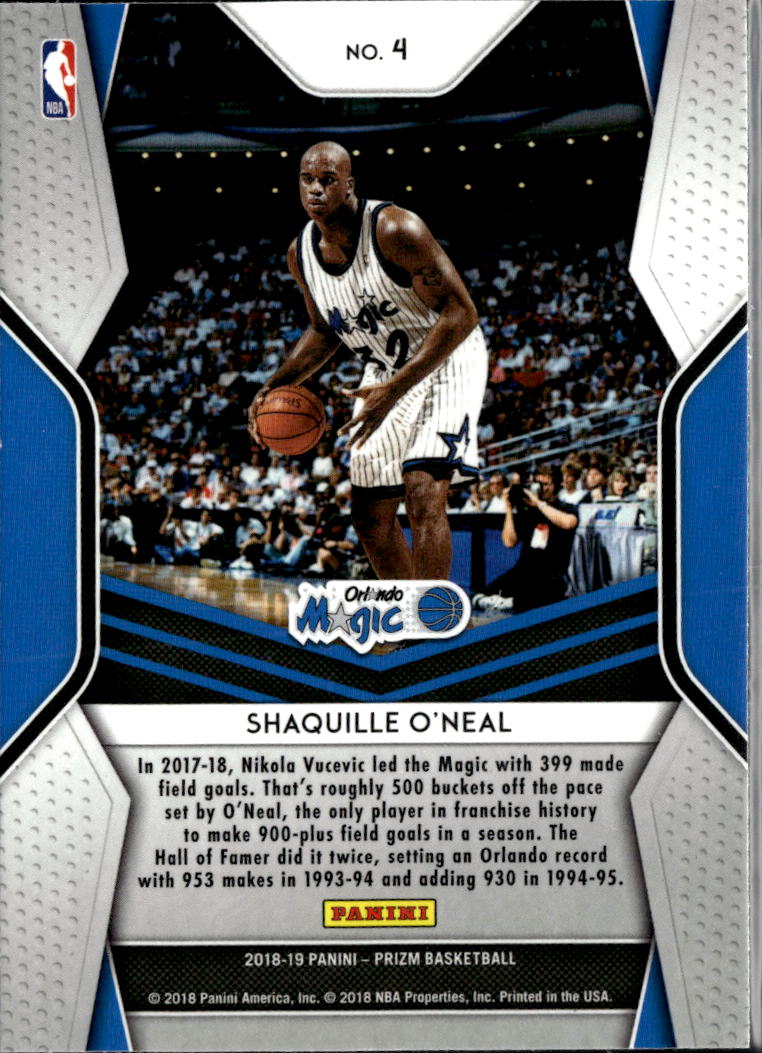 Shaquille O'Neal 2018 Panini Prizm Dominance Orlando Magic
