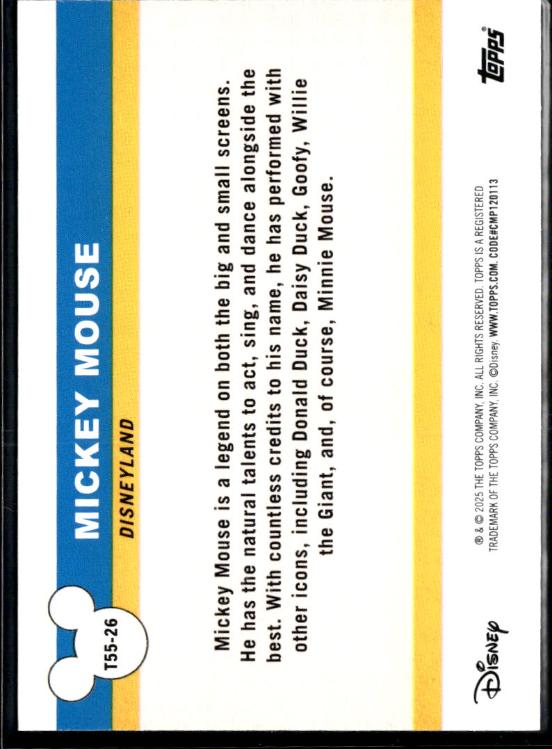 Mickey Mouse 2025 Topps Disneyland 70th #T55-26
