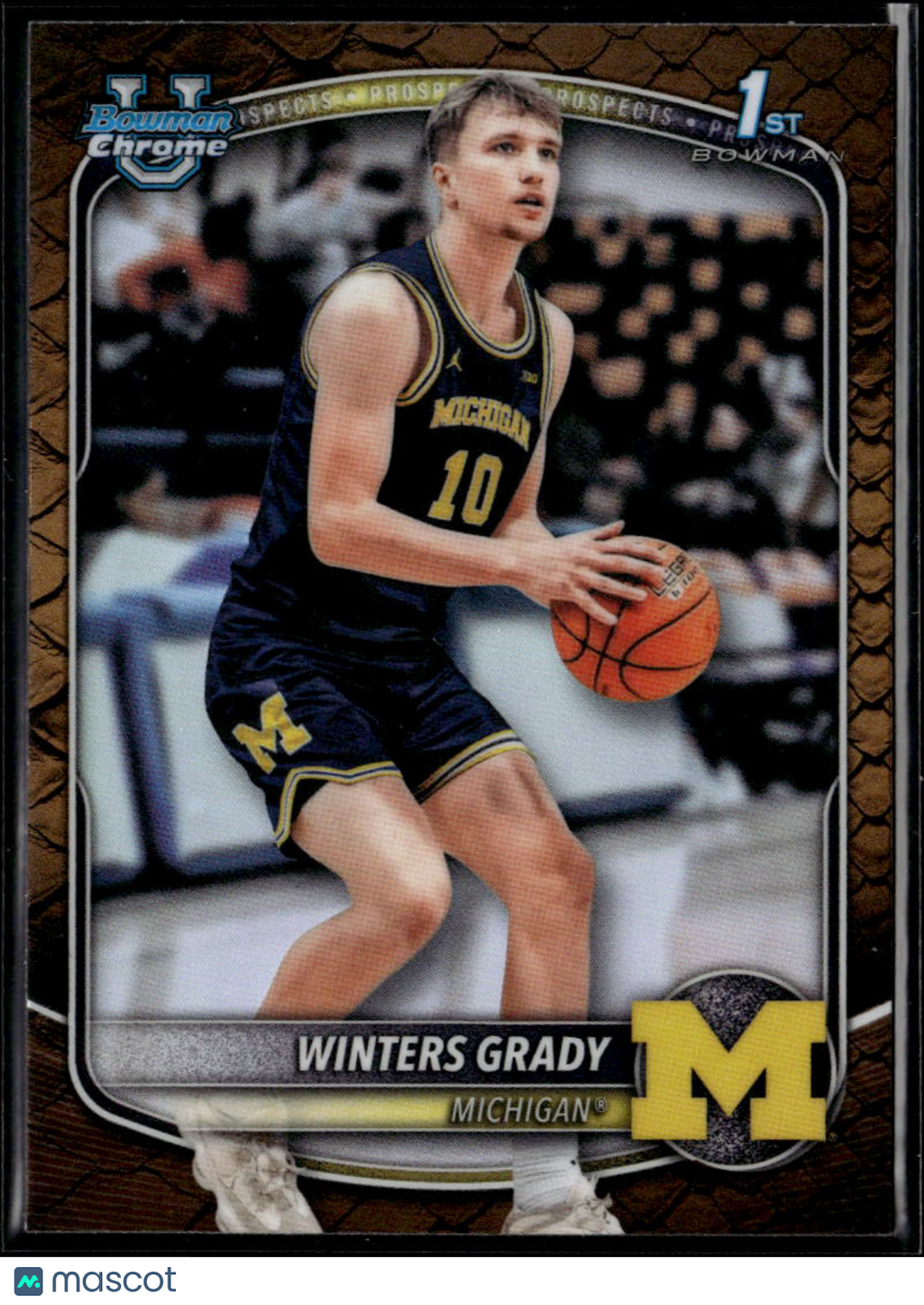 Winters Grady 2025 Bowman Chrome 1st Reptilian Refractor Michigan Wolverines