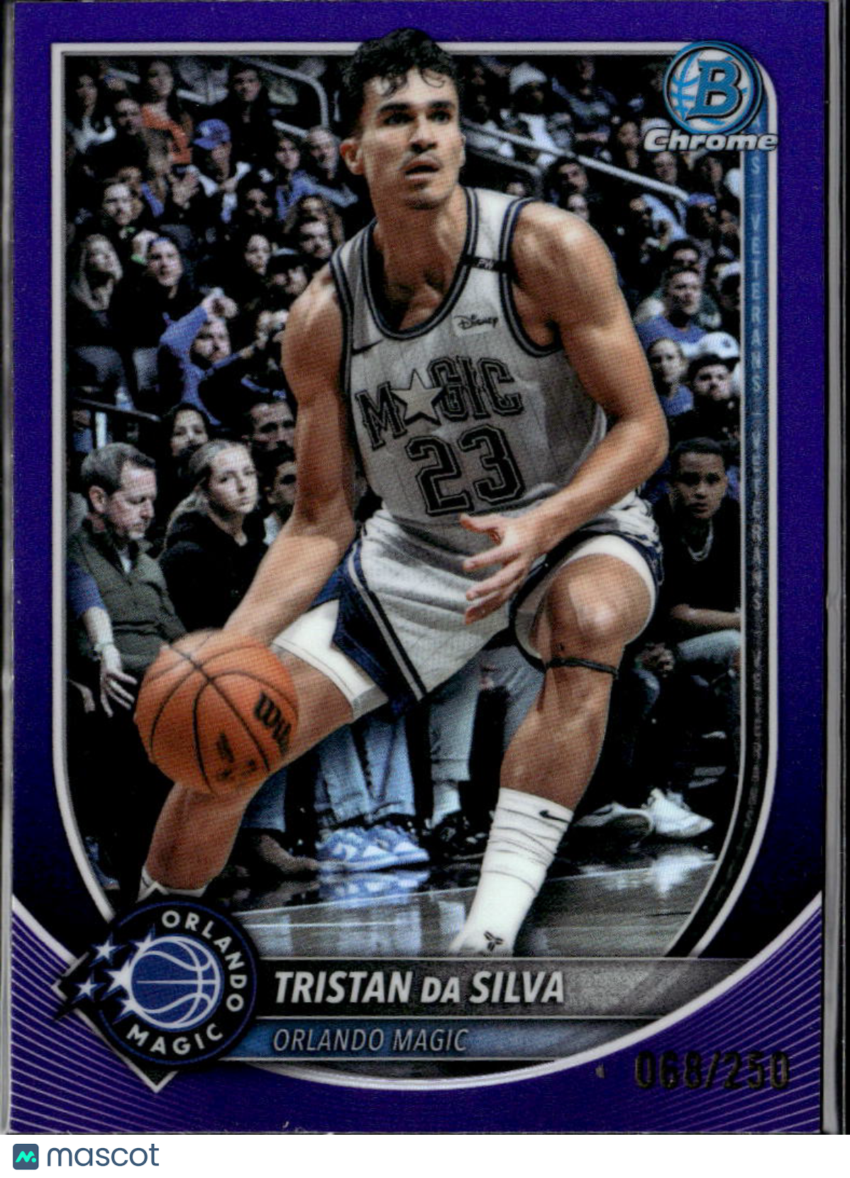 Tristan da Silva 2025 Bowman Chrome Purple Refractpr 68/250 Orlando Magic