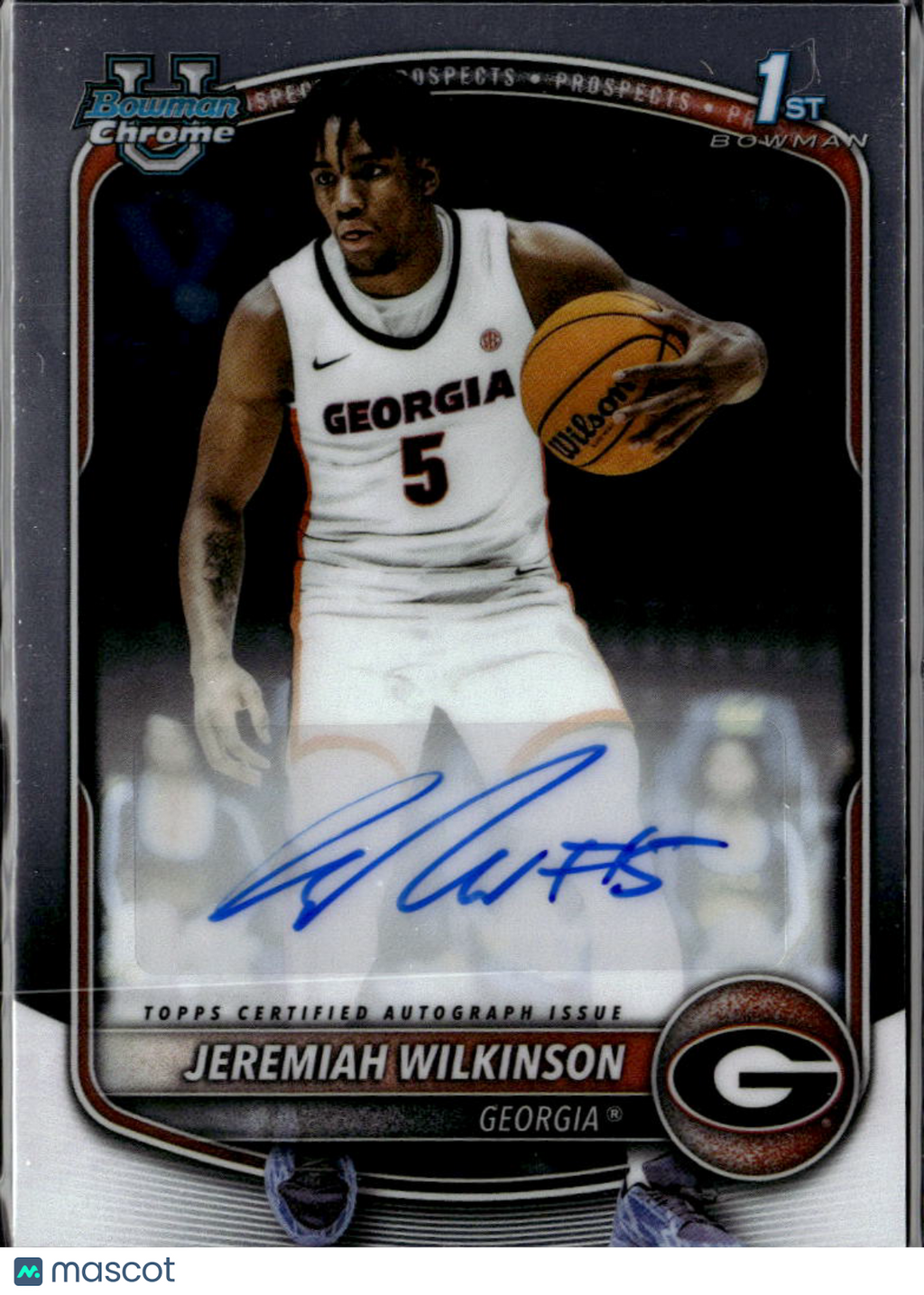 Jeremiah Wilkinson 2025 Bowman Chrome Auto Autograph RC Georgia Bulldogs